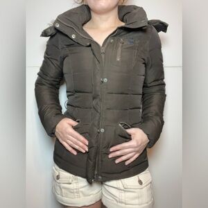 Abercrombie & Fitch Down Puffer Coat | Faux Fur Hood | Winter Parka | XS